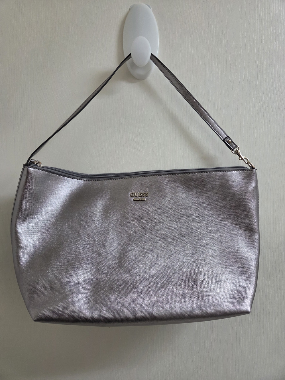 GUESS Metallic Pewter Shoulder Bag